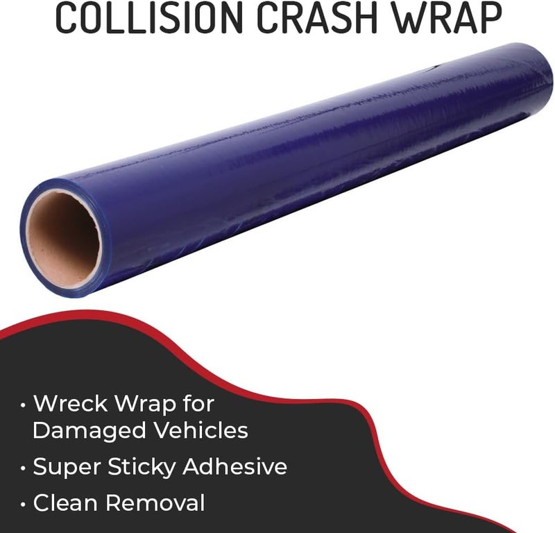 HITECH Collision Crash Wrap 36" x100' – Heavy-Duty 3 MIL Automotive Wrap with Adhesive – Car Glass & Window Protection Film – Clean Removal – Weatherproof Barrier - Image 3